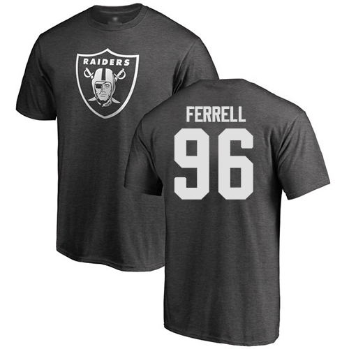 Men Oakland Raiders Ash Clelin Ferrell One Color NFL Football #96 T Shirt